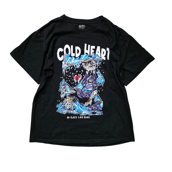 Cold Heart Basketball Dunking Monster Men’s T-Shirt Large Black Graphic Tee - Picture 1 of 5